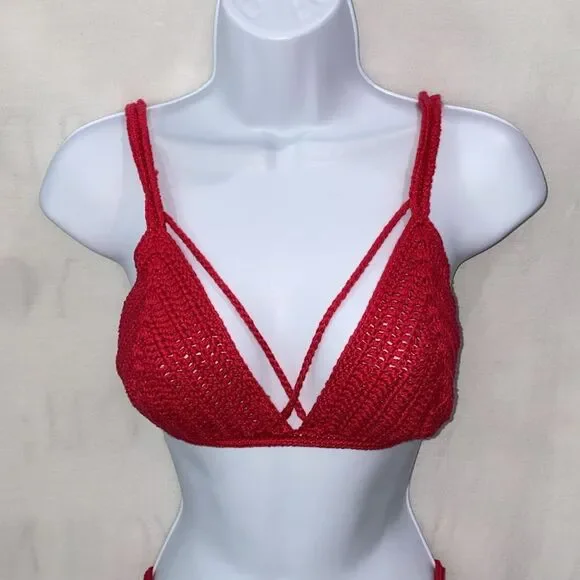 Maiya Paris Lili Top & Bottom Bikini Set Color Cerise Size Large New In Package